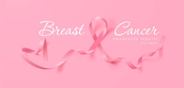 istock Breast Cancer Awareness Calligraphy Poster Design. Realistic Pink Ribbon. October is Cancer Awareness Month. Vector Illustration 1146111443