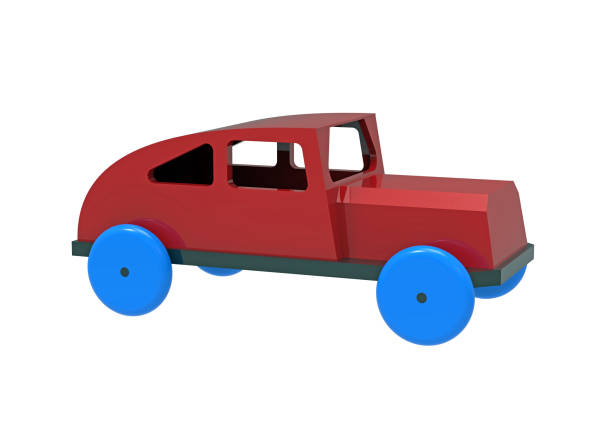 istock Car, wooden toy, 3d rendering 1146112647