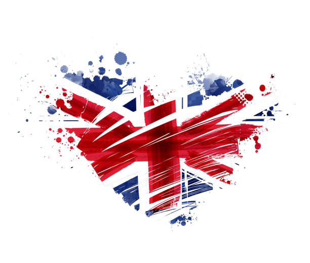 illustrazioni stock, clip art, cartoni animati e icone di tendenza di bandiera del cuore grunge di united kngdom - british flag dirty british culture flag