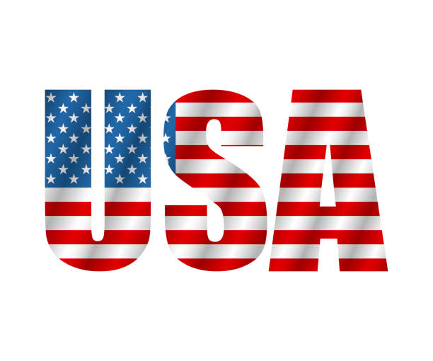 istock Text USA in style flag. Flag american isolated on white background. Vector 1146113292