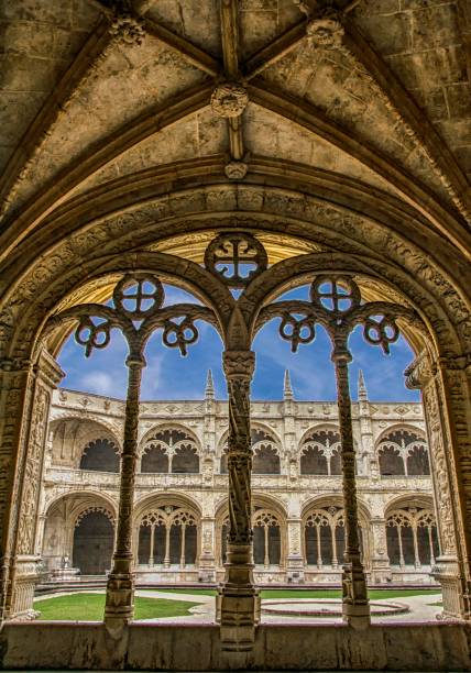 Jerónimos Monastery, Lisbon, Portugal The monastery is one of the most prominent examples of the Portuguese Late Gothic Manueline style of architecture in Lisbon. It was classified a UNESCO World Heritage Site monastery stock pictures, royalty-free photos & images