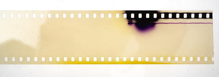 blank and empty 35mm movie or film strip