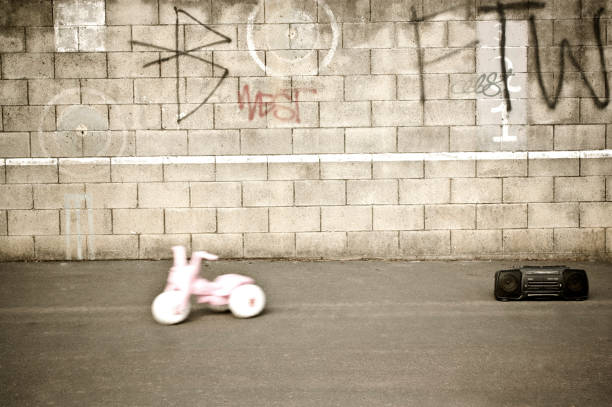 School grounds, concrete play area, memories