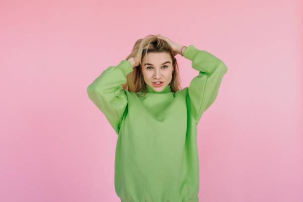 istock Colorful girl on a pink background 1146119917