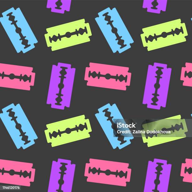 Razorblade Pattern Background Seamless Endless Pattern With Razor Blades Seamless Background With ...