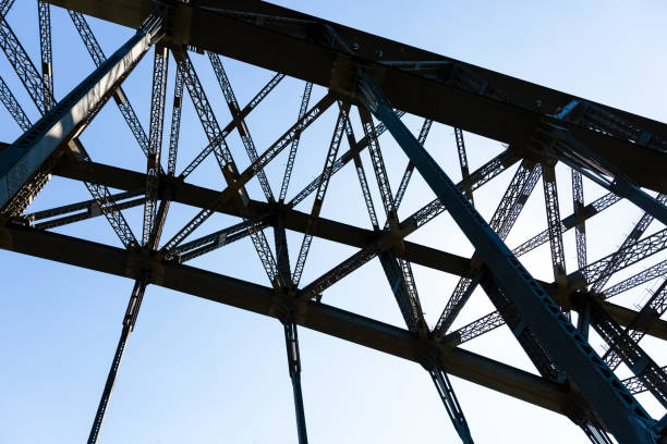 istock Closeup Harbour Bridge steel structure, white background with copy space 1146125226