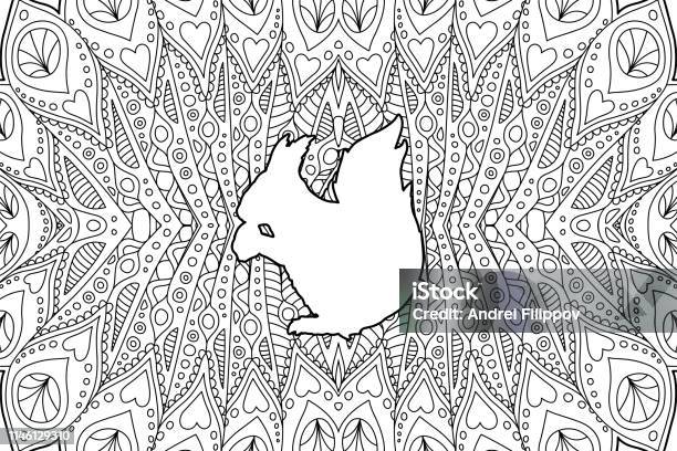 Coloring Book Page With White Squirrel Silhouette Stock Illustration - Download Image Now - Abstract, Animal, Animal Wildlife