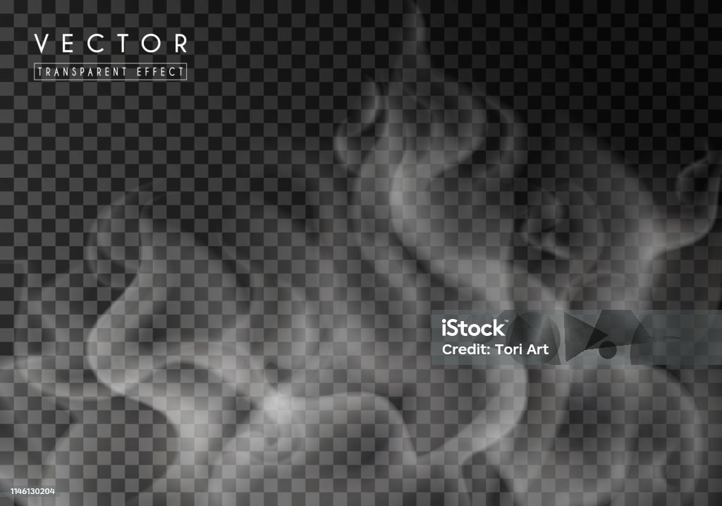 Transparent Special Effect Of Hot Steam Or Smoke Vector Gas Fog Isolated On  Dark Background Stock Illustration - Download Image Now - iStock