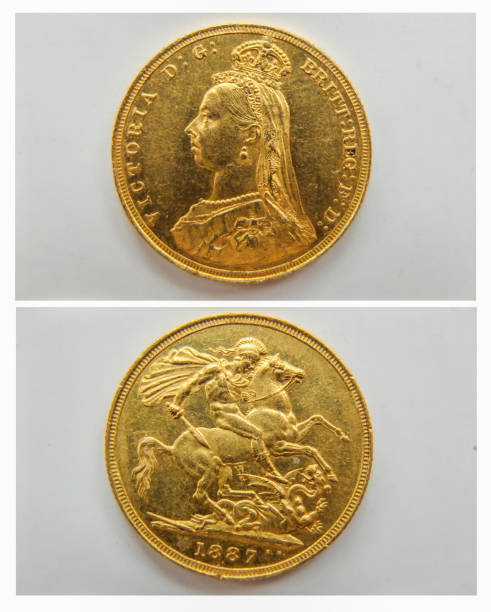 Gold sovereign coin 1887, (2)