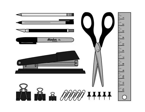 Vector illustration of Office Supplies