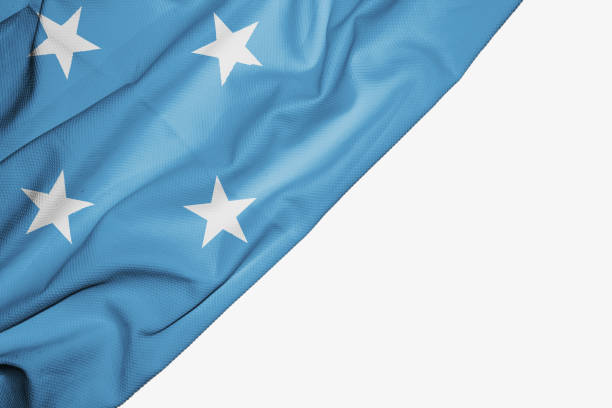istock Micronesia flag of fabric with copyspace for your text on white background 1146139668