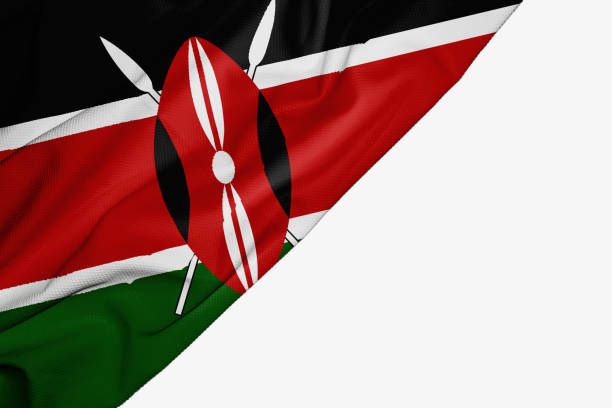 istock Kenya flag of fabric with copyspace for your text on white background 1146140330