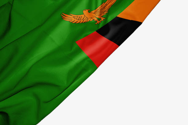 istock Zambia flag of fabric with copyspace for your text on white background 1146141219