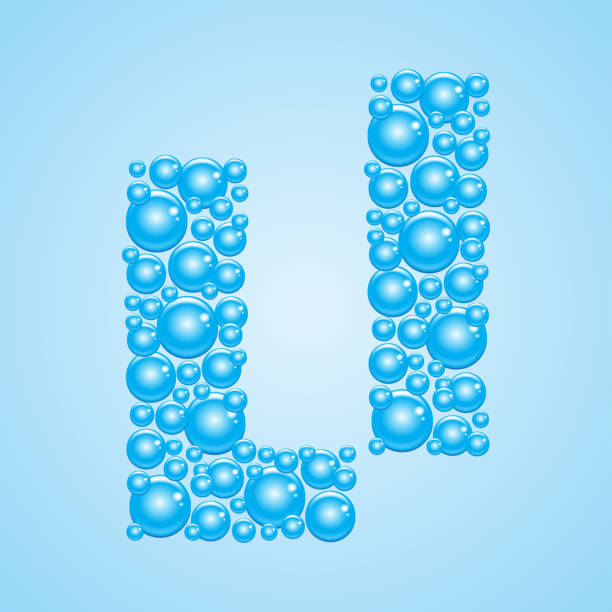 ilustrações de stock, clip art, desenhos animados e ícones de water soap bubble vector illustration - letter l. - letter l water typescript liquid