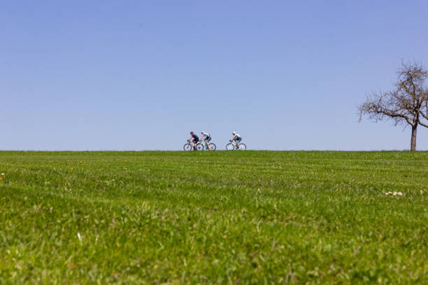 istock cyclist on the horizon with blue sky 1146149845