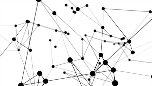 istock Abstract futuristic dot circle and line molecule network structure graphic black color white background. Computer network connection digital technology concept. 1146154908