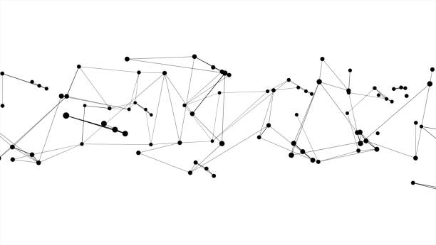 istock Abstract futuristic dot circle and line molecule network structure graphic black color white background. Computer network connection digital technology concept. 1146154909
