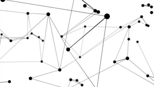 istock Abstract futuristic dot circle and line molecule network structure graphic black color white background. Computer network connection digital technology concept. 1146154911