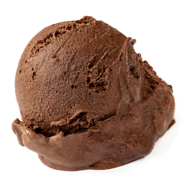 istock Luxury Chocolate ice cream ball  isolated on a white background. Macro