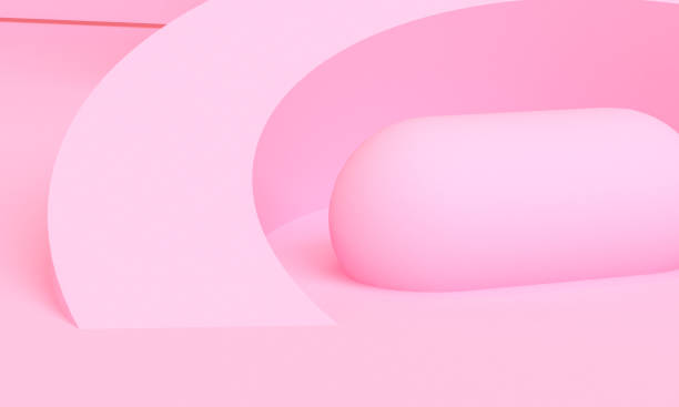 istock Pink Minimalist abstract background, primitive geometrical figures, 3D render. 1146160697
