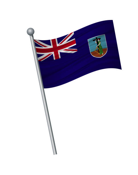 istock waving of flag on flagpole, Official colors and proportion correctly. vector illustration isolate on white background. 1146161806