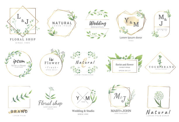 ilustrações de stock, clip art, desenhos animados e ícones de border flower for wedding,banner,badge,printing,product,package.vector illustration - 2554