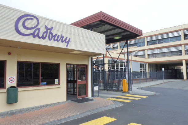 Cadbury factory in Hobart Tasmania Australia Hobart, Tasmania - March 22, 2019: Cadbury factory in Hobart Tasmania Australia. Cadbury is a British multinational confectionery company, the second-largest confectionery brand in the world after Mars. cadbury plc photos stock pictures, royalty-free photos & images