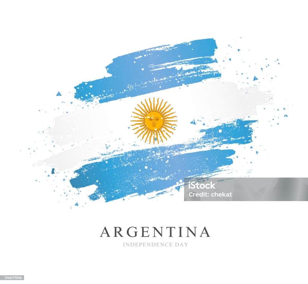 Флаг Аргентины. Векторная иллюстрация на белом фоне. - Векторная графика Аргентина роялти-фри