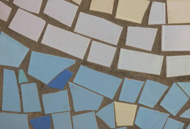 Photo of Aged mosaic surface - closeup view
