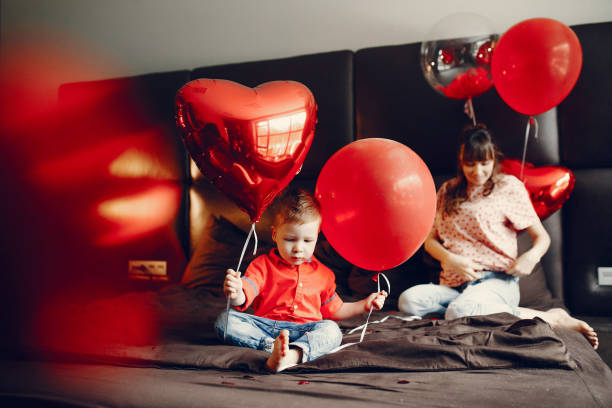 istock Elegant mother with little son in a bed 1146180219