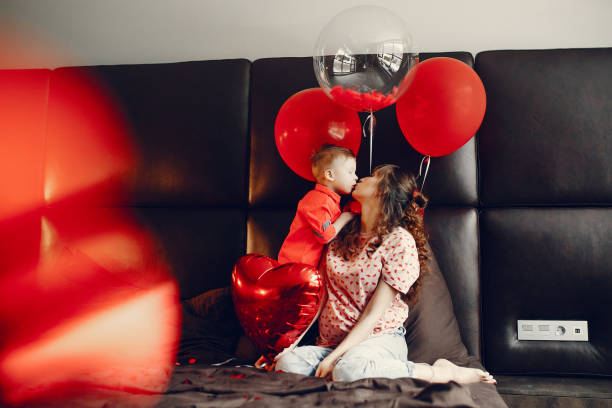 istock Elegant mother with little son in a bed 1146180264