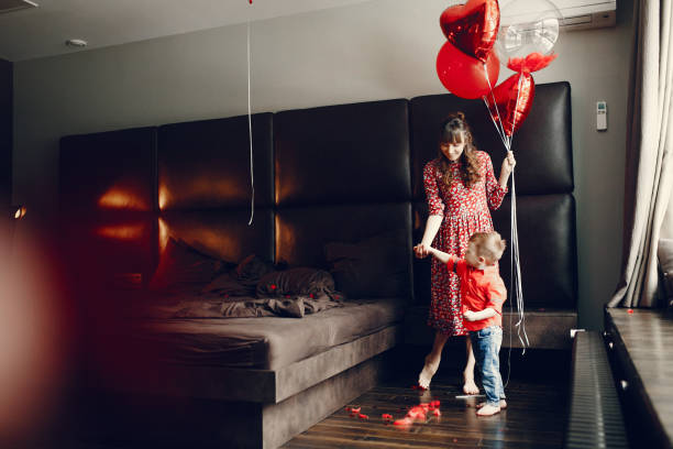 istock Elegant mother with little son in a bed 1146181065