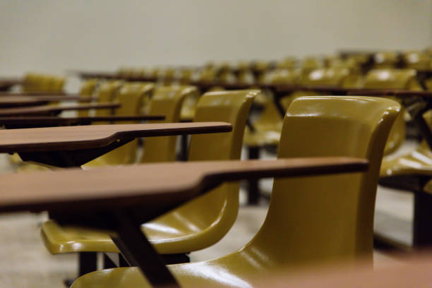 istock Close-up of classroom seats in lecture hall 1146186004