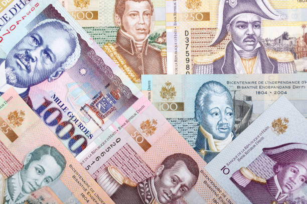 istock Full set of Haitian money, a background 1146186298
