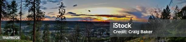Cloudy Sunset From High Drive Bluff Park Stock Photo - Download Image Now - Spokane, Valley, Beauty