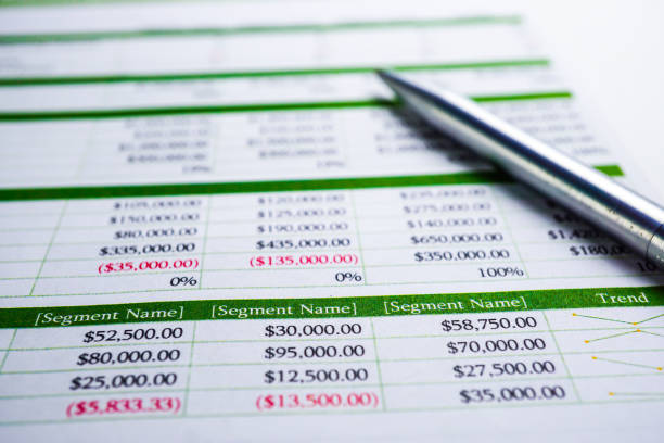 istock Spreadsheet table paper Finance development, Account, Statistics Investment Analytic research data 1146192789
