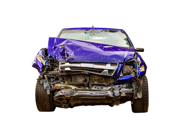 istock blue car carcass af accident ,car destroyed or wreck isolated on white background 1146193118