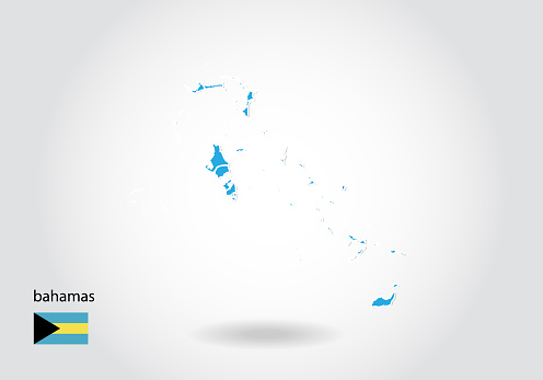 Bahamas Map. Simple One Color Bahamas Map Design With 3d Style Blue Map And National Flag Simple ...