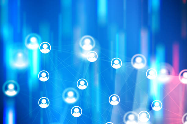 istock Social Network Connections icons on colourful backgrounds 1146198939