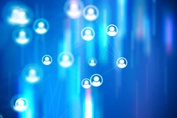 istock Social Network Connections icons on colourful backgrounds 1146198945