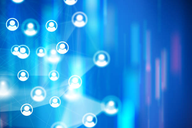 istock Social Network Connections icons on colourful backgrounds 1146198954