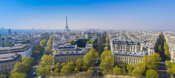 istock Paris, Eiffel tower, Aerial view, Spring, France, Europe 1146199937