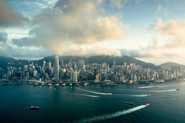 istock Hong Kong Victoria Harbor from Air 1146214808