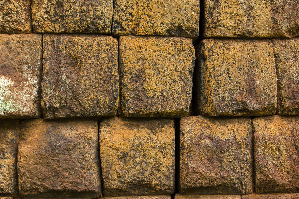 Laterite bricks in the old castle of Cambodia