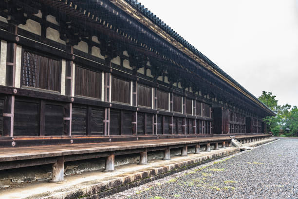 Kyoto, Kyoto, JAPAN - September 21 2018 : Main hall of the Sanjusangen-do. The temple was founded in 1164 by Taira no Kiyomori for the cloistered Emperor Go-Shirakawa.