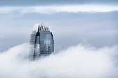 View of a very foggy Hong Kong