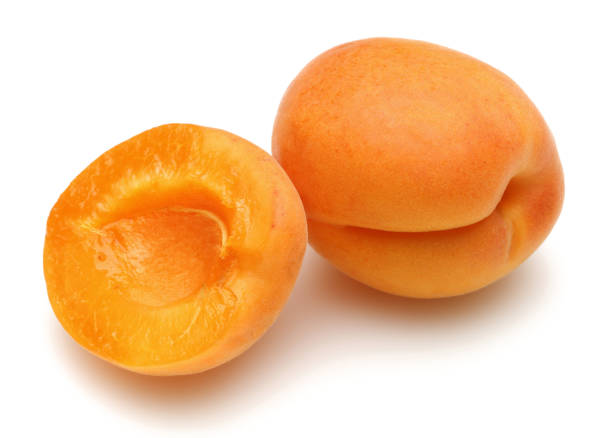 istock Fresh apricot fruits isolated on white 1146219981