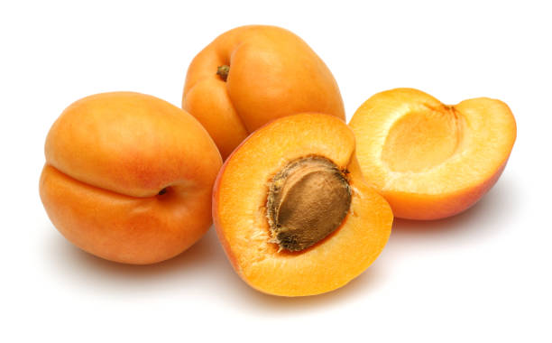 istock Fresh apricot fruits isolated on white 1146220124