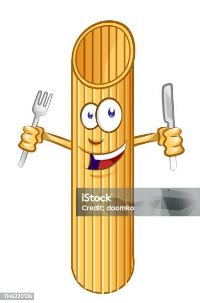 Penne Pasta Cute Comic Character Clip Vetcor Illustration Stock  Illustration - Download Image Now - iStock
