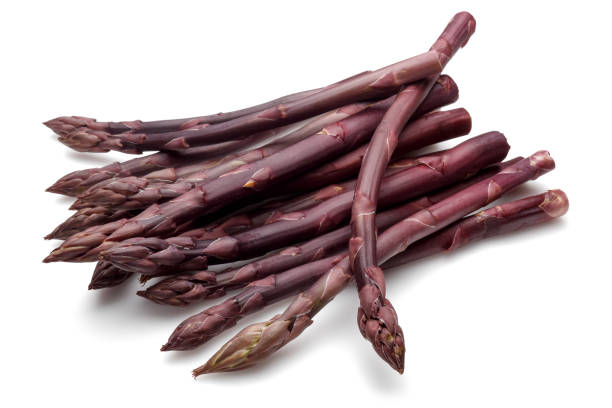 istock Purple asparagus sticks isolated on white 1146221917